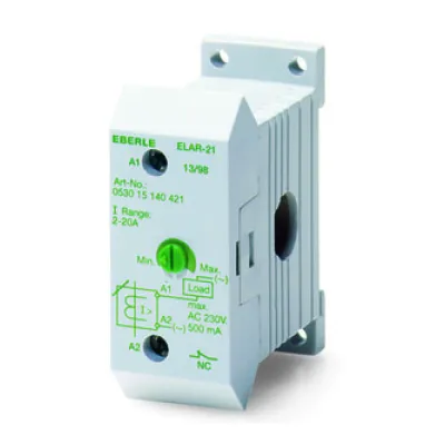 Eberle Lastabwurfrelais ELAR-20 | 2–20A | elektronisch | DIN-Schiene | 230V | 1 Schließer | IP20