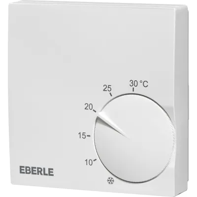 Eberle Raumthermostat RTR-S 6724-1 | 230V 5A Wechsler | extra flach 18,5mm | Heizen & Kühlen | 5–30°C | polarweiß