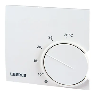 Eberle Raumtemperaturregler RTR 9721 | Raumthermostat 230V | Bimetall | Heizen & Kühlen | IP30 | 5-30°C | Weiß RAL 9016