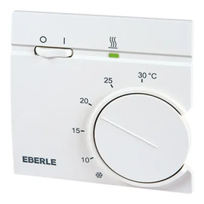 Eberle Raumtemperaturregler RTR 9725 121171951100 | Thermostat 230V | Aufputz | Bimetall | 10A | IP30 | Weiß