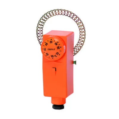 Eberle Rohranlegeregler RAR 87501 | Temperaturregler 230V | Bimetall | 20-90°C | 1 Wechsler 15A | IP20 | orange