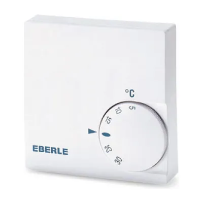 EBERLE Raumtemperaturregler RTR-E 6124/24V | Wandmontage | Bimetall | IP30 | 5-30°C | 10A | hellweiß