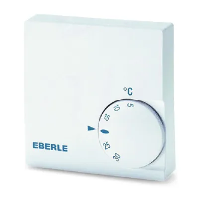 EBERLE Raumtemperaturregler RTR-E 6124/24V | Wandmontage | Bimetall | IP30 | 5-30°C | 10A | hellweiß