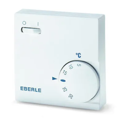 Eberle Raumtemperaturregler RTR-E 6763 | 230V | 10A | Bimetall | 5-30°C | Aufputz | IP30 | weiß