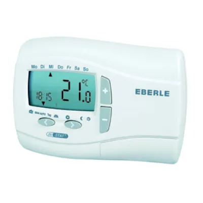 Eberle INSTAT plus 3r Uhrenthermostat 230V 16A | digital | Tages- und Wochenprogramm | Wandmontage | weiß