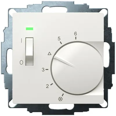 Eberle Raumthermostat UTE 1011-RAL9010-G-55 | Unterputz | 5–30 °C | 230V | 10A | 55x55mm | Polarweiß glänzend