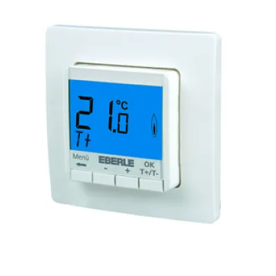 EBERLE Unterputz-Raumthermostat FIT np 3R 527815355100 | 230V | 10A | PWM | Heizen & Kühlen | IP30 | Blau | Weiß