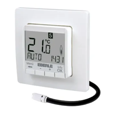 Eberle Unterputz-Uhrenthermostat FIT 3L 527813455100 | Raumthermostat 230V 10A | digital | für Fußbodenheizung | weiß