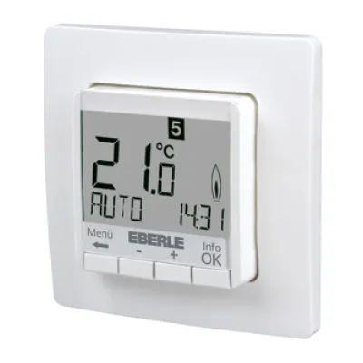 Eberle FIT 3Rw | UP-Uhrenthermostat 230V | programmierbar | Heiz/Kühl | Wochenprogramm | weiß
