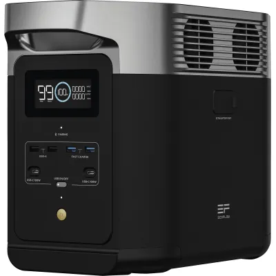 EcoFlow Powerstation DELTA 2 EU | 1024 Wh LiFePO4 Akku | 2700W X-Boost | Solar-Generator | App-Steuerung | Schwarz