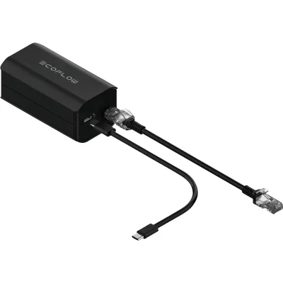 EcoFlow Power Station Grounding Adapter 305-240005-01 | für DELTA Pro, DELTA 2 Max | C20/C14 | schwarz