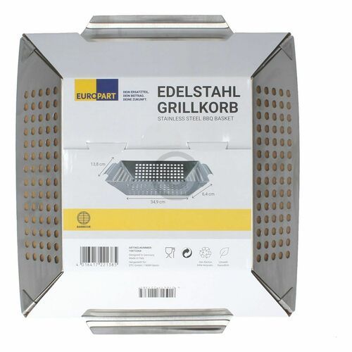 Bild: Edelstahl Grillkorb 345x300x64mm für BBQ Gasgrill Holzkohlegrill