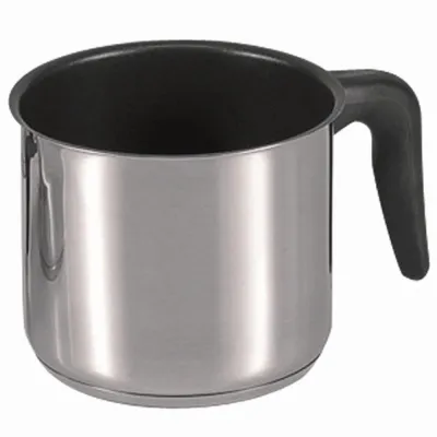 KRÜGER Milchtopf 2114 B | Edelstahl | 14 cm | 1,6 Liter | Antihaftbeschichtung | Ausguss | Kapselboden | silber