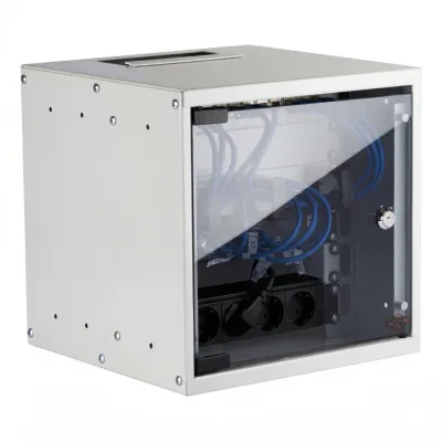 EFB Elektronik Wandgehäuse Set WGB-1006GR.30-SET1 | 10 Zoll 6HE | Netzwerkgehäuse | 300mm | Stahl | IP20 | grau