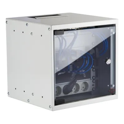 EFB Elektronik Wandgehäuse Set WGB-1006GR.30-SET1 | 10 Zoll 6HE | Netzwerkgehäuse | 300mm | Stahl | IP20 | grau