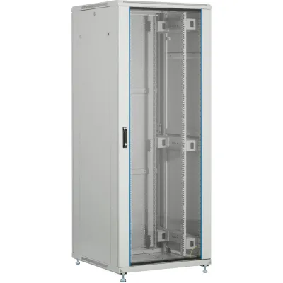 EFB Netzwerkschrank PEL-4266GR.G1SV 42HE 19 Zoll | 600x600 mm | Glasfront | Stahl | zerlegbar | 800 kg | RAL7035 Grau