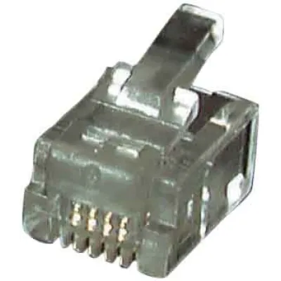 EFB Modular-Stecker RJ11 37516.1-100 | 6P4C Crimp | ungeschirmt | für Rundkabel | transparent | VE100
