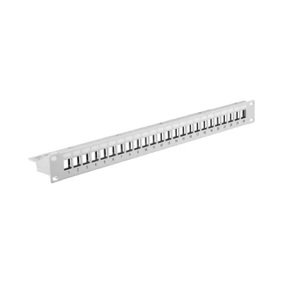 EFB Patchpanel 19" 1HE 37578.1V2 | 24 Port Keystone kompatibel | RJ | Kabelmanagement | grau RAL7035
