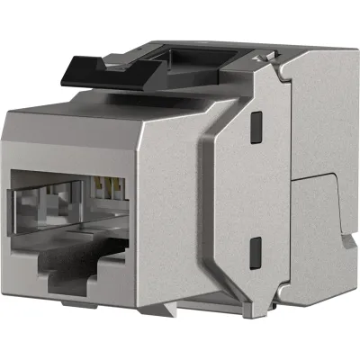 EFB INFRALAN Keystone Modul E-20070 | RJ45 Buchse Cat.6A | geschirmt | Druckguss-Gehäuse | AWG 22-26 | Silber