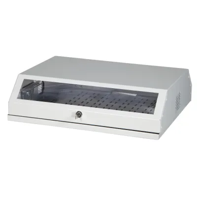 EFB Netzwerkgehäuse Wandgehäuse 19 Zoll 691703V | 8HE | Schwenkrahmen | Stahl grau RAL7035 | Sichtfenster | IP20