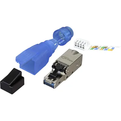 EFB Elektronik RJ45 Stecker 88035AV.1 | Cat.6A STP feldkonfektionierbar | IDC Schneidklemme | Metallgehäuse | AWG22-27
