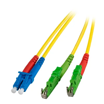 EFB LWL-Patchkabel O0937.2 | Singlemode OS2 Duplex | E2000 APC auf LC-Duplex | 2m | 9/125µm | LSZH | gelb
