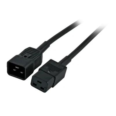 EFB Kaltgerätekabel EK519.1,8 | Netzanschlussleitung C20 auf C19 | 1,8m | 3x1,5mm² | 16A | 230V | PVC | schwarz