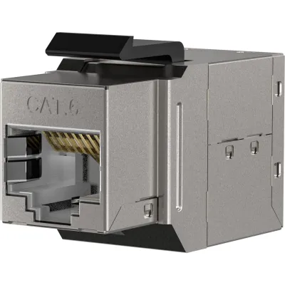 EFB Modular-Adapter 37486.1 | Keystone Einbauadapter RJ45 STP | Cat.6 | 2x Buchse | geschirmt | Snap-In | Metallgehäuse