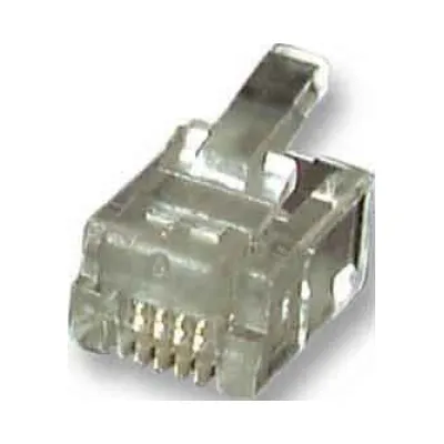 EFB Modular-Stecker RJ10 4P4C 37512.1-100 | Crimp | ungeschirmt | für Flachkabel | transparent | 100 Stück