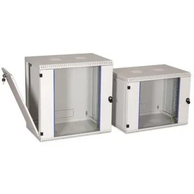 EFB 19 Zoll Wandgehäuse 691709VGR.40 | Netzwerkgehäuse 9HE | Tiefe 400mm | Stahlblech | IP20 | RAL7035 grau