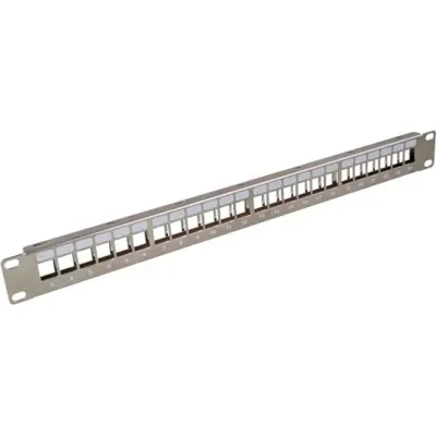 EFB-Elektronik Patchpanel 24 Port 1HE 37576.1 | 19 Zoll Verteilerfeld | inkl. Kabelmanagement | Metall | Keystone