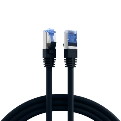EFB Patchkabel K5525FSW.30 | Cat6A S/FTP | RJ45 | 30m | AWG26 Kupfer | superflex | PoE geeignet | schwarz