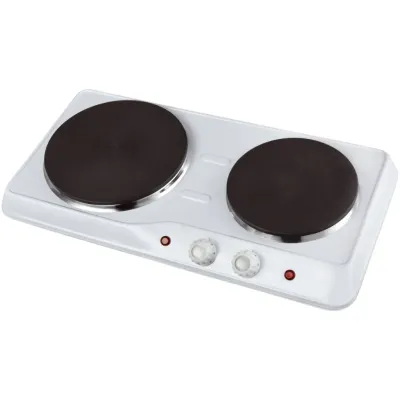 Kalorik Doppelkochplatte TKG DKP 1002 W | 2 Kochfelder (155 mm & 185 mm) | 2500 Watt | Edelstahl | Thermostat | Weiß