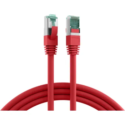 EFB Patchkabel MK6001.3R Cat6A S/FTP RJ45 3m | 10Gbit Ethernet | LSZH | vergoldete Kontakte | PoE-fähig | rot