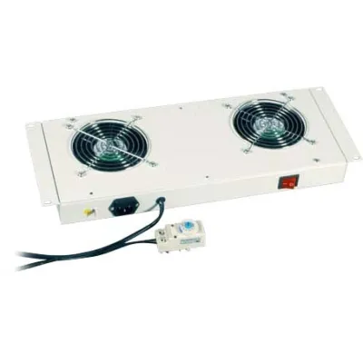 EFB Einbaulüfter 691654V3 | 2x 230V Lüfter | für 19" Serverschrank | Thermostat | IP20 | RAL7035