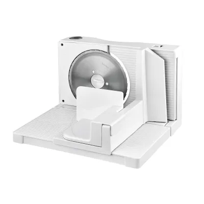 Kalorik Allesschneider TKG AS 1004 WH PL | elektrisch | 17 cm Edelstahlmesser | Schnittstärke 0-15 mm | 100 W | Weiß