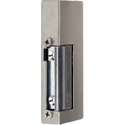ASSA ABLOY effeff Türöffner 19E | elektrischer Türöffner | 6-12V AC/DC | mechanische Entriegelung | Edelstahl | silber