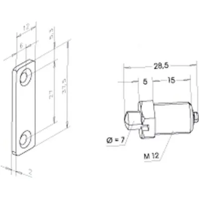 Assa Abloy effeff Aufdruckbolzen 1022 | Elektrischer Türöffner Zubehör | Rahmenteil | Einbau