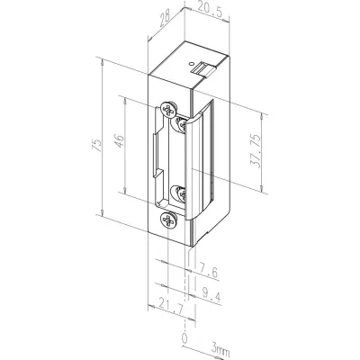 Assa Abloy effeff Türöffner 17-E41 | 12V DC | Standard | DIN L/R | symmetrisch | Edelstahl | ohne Schließblech