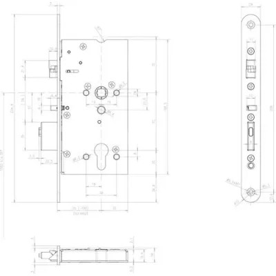 Assa Abloy effeff Mediator Schloss 609-602PZ | selbstverriegelnd | Panikfunktion | Dornmaß 60mm | PZ 72mm | DIN L/R