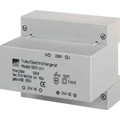 EffEff Trafo-Gleichrichter 1001-12-1----00 | 230V auf 12V AC/DC | 1A | Überlastschutz | IP20 | Aufputz