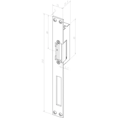 Assa Abloy effeff Türöffner 14 HZ L/R EST | 6-12V AC/DC | Edelstahl | DIN rechts/links | Flachschließblech
