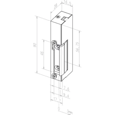 Assa Abloy effeff 19E Elektro-Türöffner | 6-12V AC/DC | mechanisch entriegelbar | DIN L/R | ohne Schließblech
