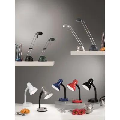 EGLO Schreibtischleuchte BASIC 9229 | Bürolampe E27 | flexibel | Metall/Kunststoff | mit Schalter | Weiß