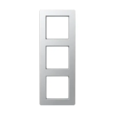 JUNG Rahmen 3-fach AF583BFAL | Einbaurahmen waagerecht & senkrecht | IP44 | Thermoplast | Aluminium glänzend