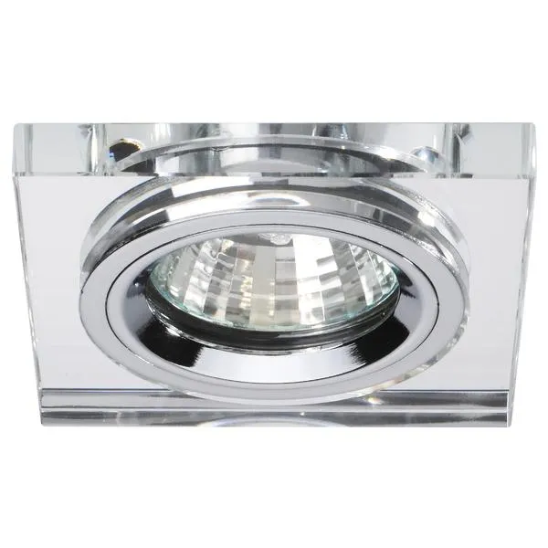 Brumberg Einbaustrahler 0283.00 | NV-Halogen GX5,3 50W | quadratisch | chrom glänzend | Glasabdeckung | IP20 | dimmbar