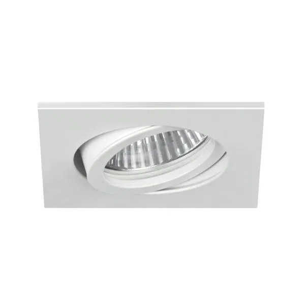 Brumberg NV-Einbaustrahler 0065.07 | GX5.3 | 50W | quadratisch schwenkbar | Aluminium matt | IP20 | weiß