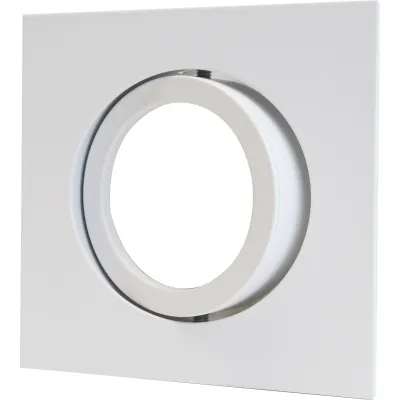 MEGATRON Einbauring MT75210 | LED-Einbaustrahler 68mm eckig | GU10/GU5.3 Fassung | schwenkbar 30° | Aluminium weiß