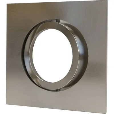 MEGATRON LED Einbaustrahler MT75211 | Einbauring eckig 68mm | schwenkbar | GU10 & GU5.3 Fassung | 50W | Eisen gebürstet