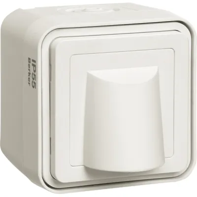 Berker Kabelauslass W.1 42563522 | Aufputz IP55 | Thermoplast halogenfrei | matt polarweiß | 76x76x62mm